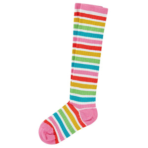 Rainbow Rib Hygge High Knee Socks - 1 Left Size 2-4 years-Frugi-Modern Rascals