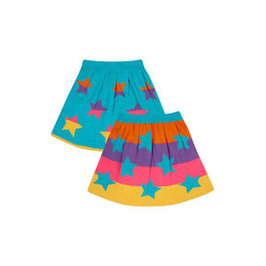 Rainbow Stars Rory Reversible Skirt - 1 Left Size 7-8 years-Frugi-Modern Rascals