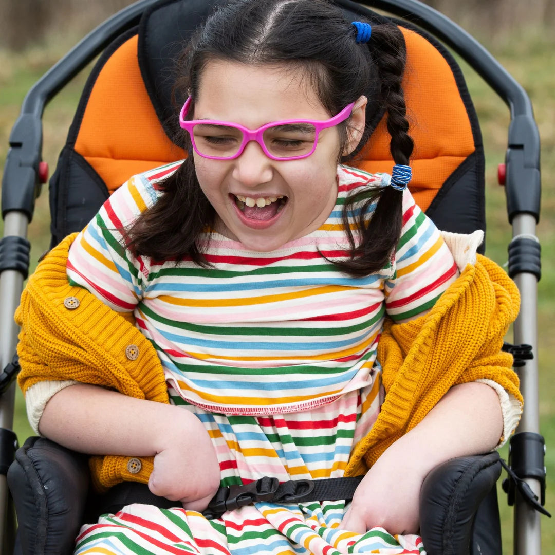 Rainbow Stripe Adaptive Easy Peasy Short Sleeve Dress - 1 Left Size 2-3 years-Little Green Radicals-Modern Rascals