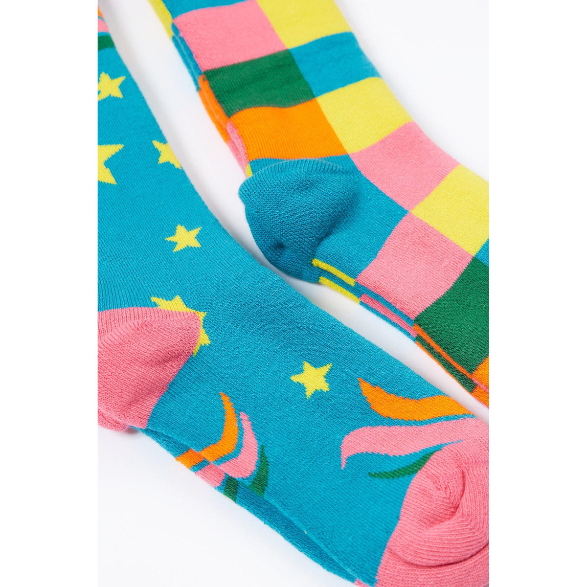 Rainbow Stripe Boot Socks - 2 Pack - 1 Left Size 4-6 years-Frugi-Modern Rascals