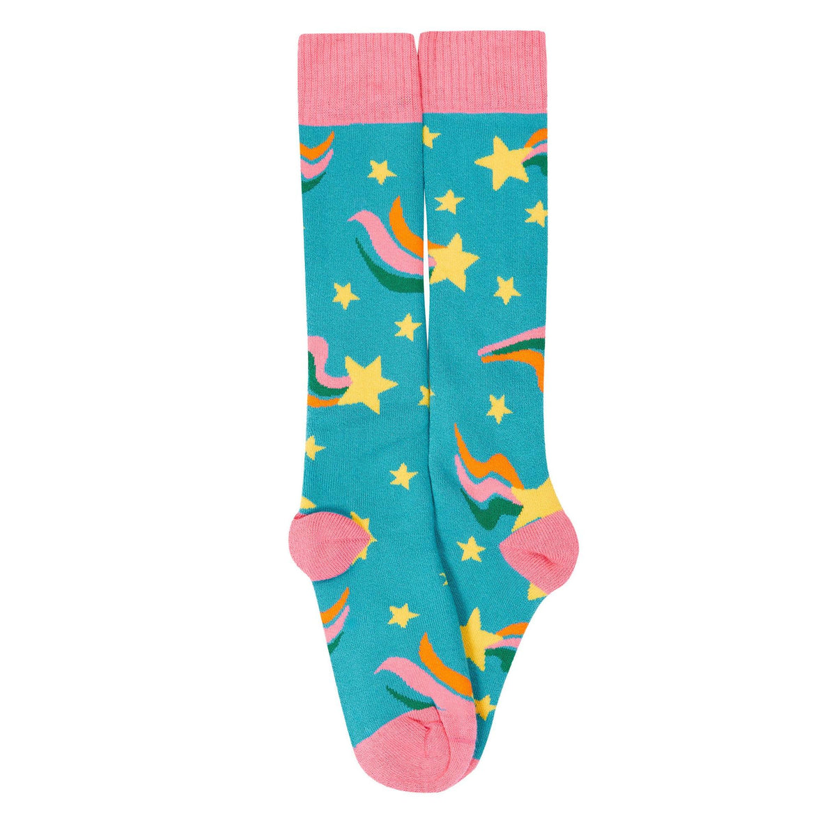 Rainbow Stripe Boot Socks - 2 Pack - 1 Left Size 4-6 years-Frugi-Modern Rascals