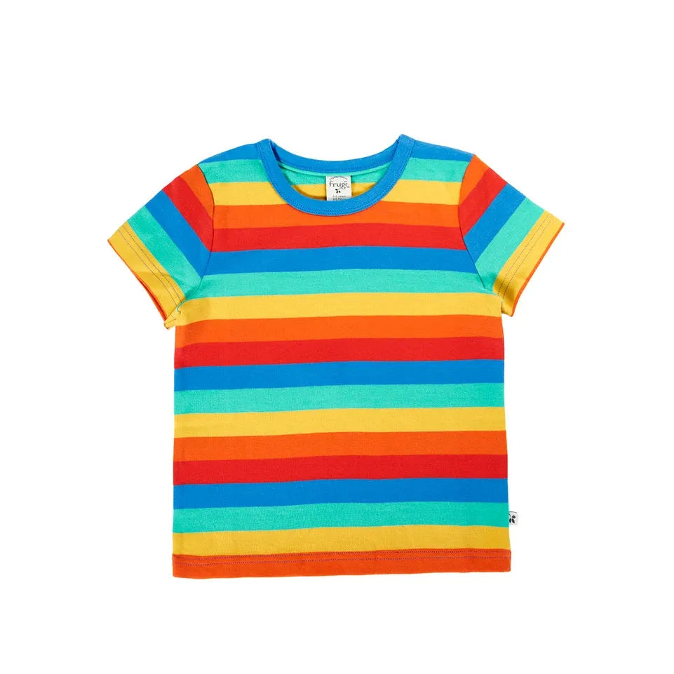 Rainbow Stripe Brilliant T-Shirt-Frugi-Modern Rascals