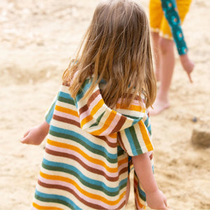 Rainbow Stripe Hooded Poncho Beach Towel - 2 Left Size 5-6 & 6-7 years-Little Green Radicals-Modern Rascals