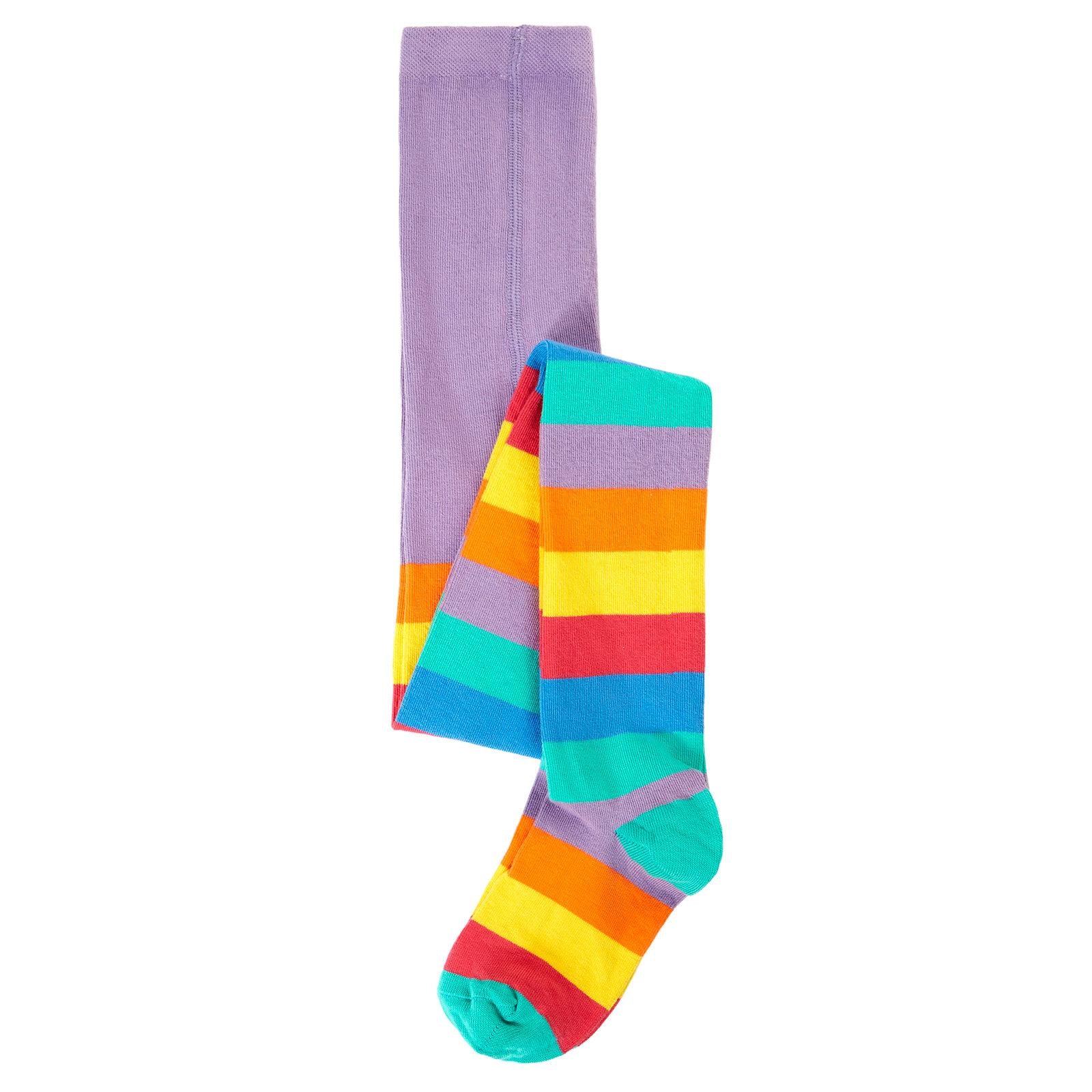 Rainbow Stripe Norah Tights-Frugi-Modern Rascals