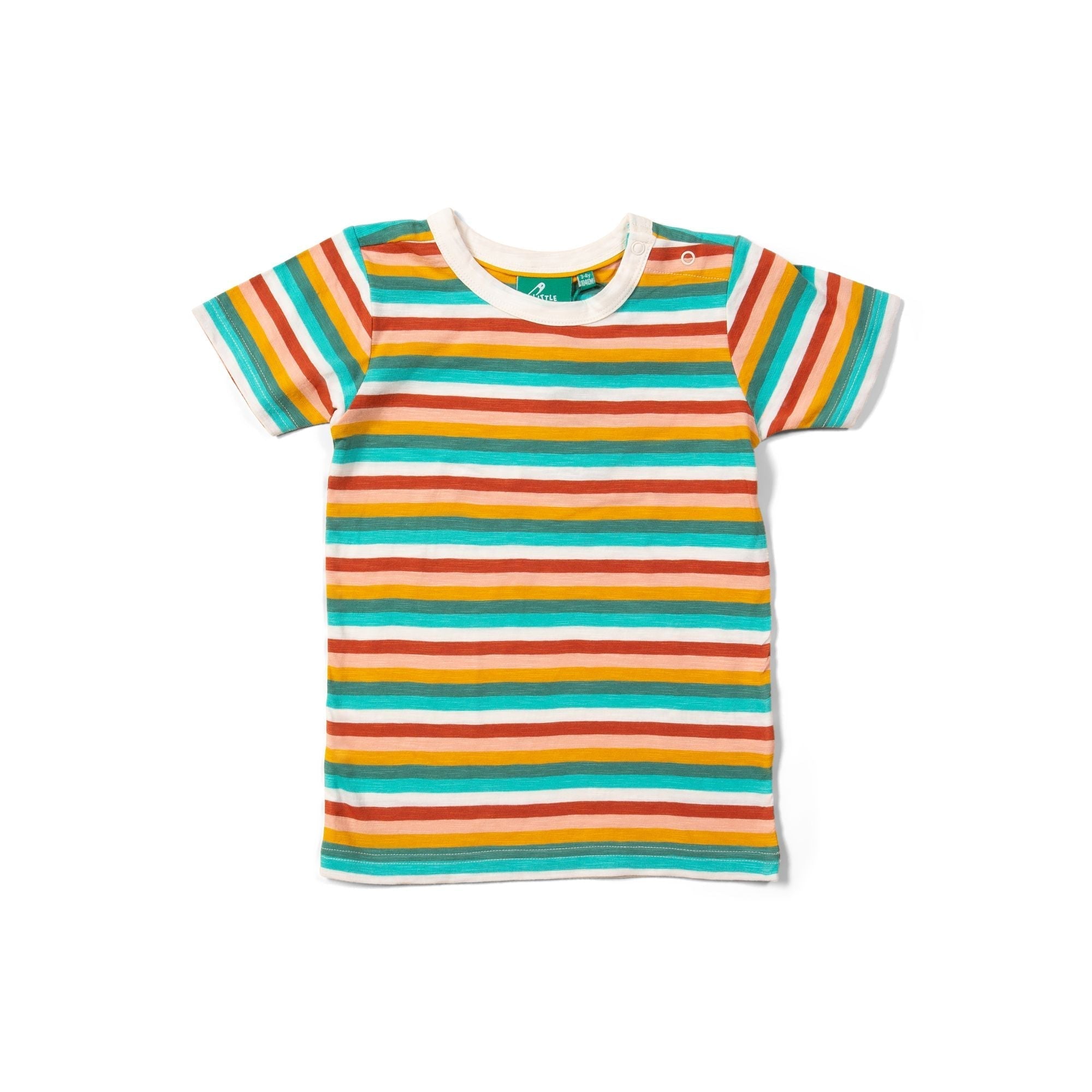 Rainbow Stripe Summer Short Sleeve T-Shirt - 2 Left Size 4-5 & 5-6 years-Little Green Radicals-Modern Rascals