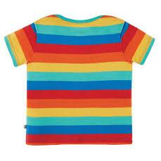 Rainbow Stripe / Sun Bobster Applique Short Sleeve Shirt - 1 Left Size 2-3 years-Frugi-Modern Rascals