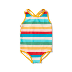 Rainbow Stripe UPF 50+ Recycled Swimsuit - 1 Left Size 2-3 years-Little Green Radicals-Modern Rascals