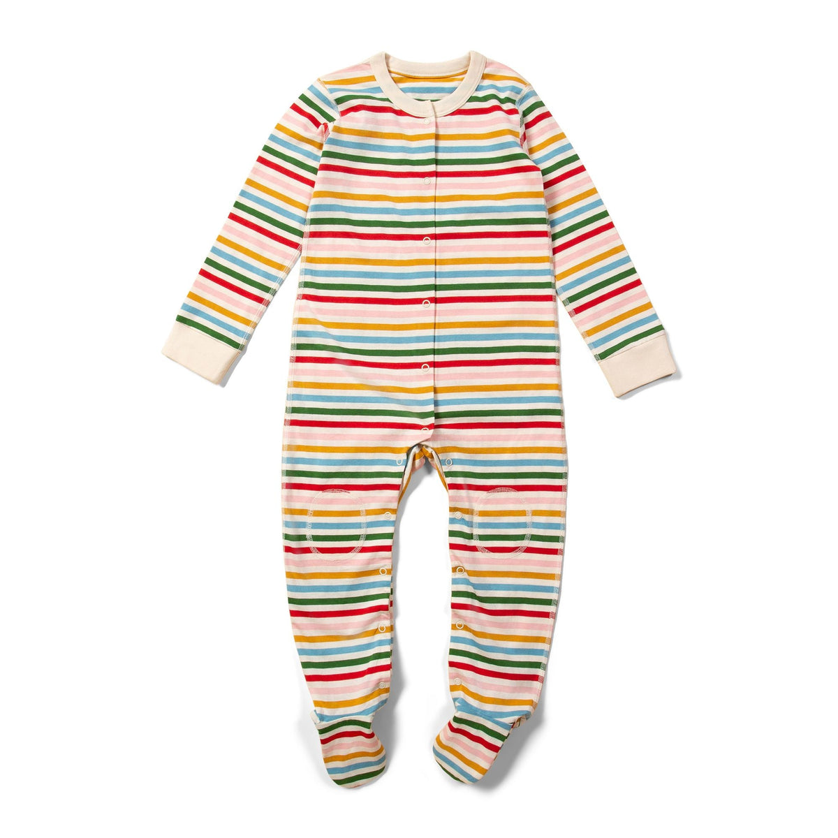 Rainbow Striped Adaptive Suit With Poppers - 1 Left Size 18-24 months-Little Green Radicals-Modern Rascals