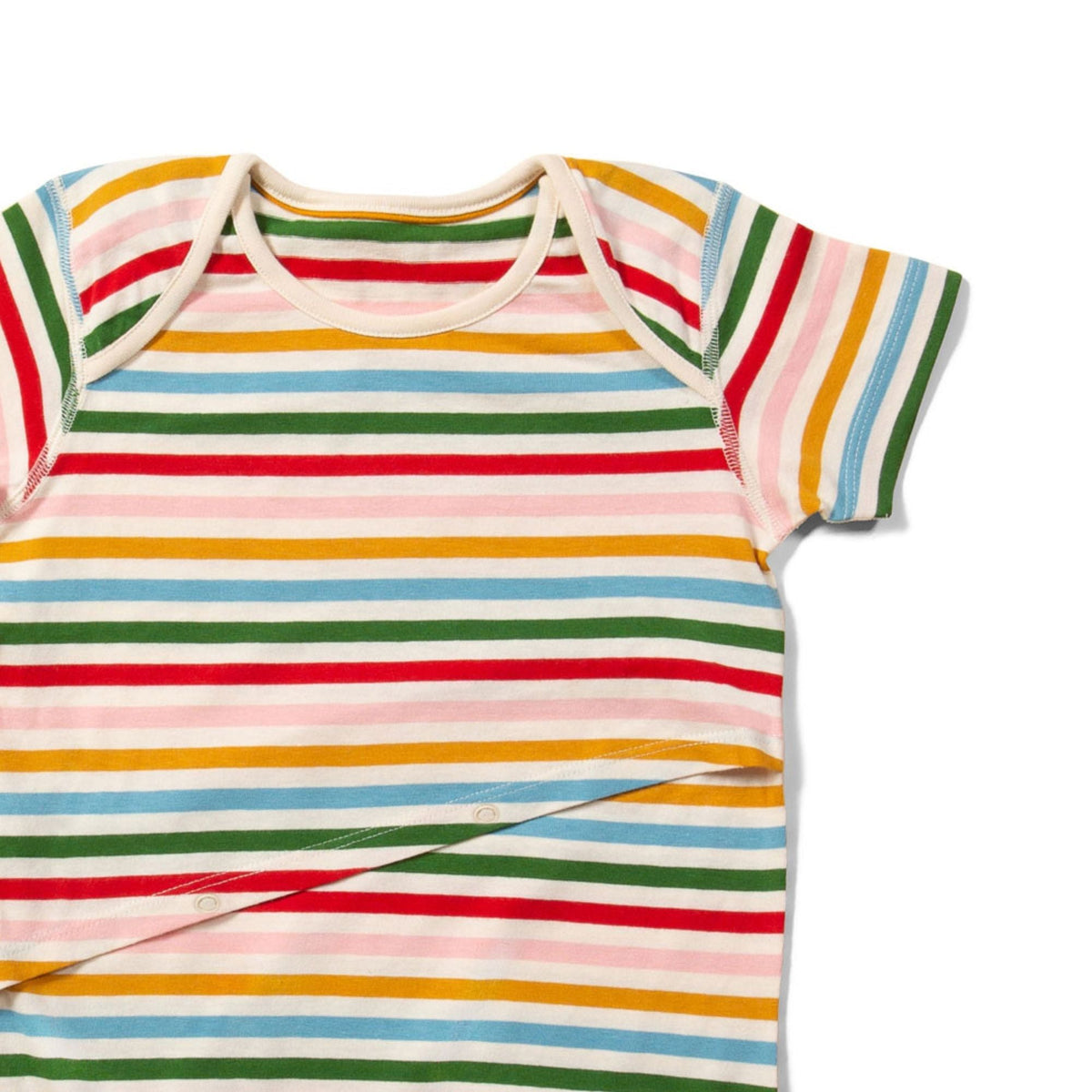 Rainbow Striped Easy Feeding Adaptive Onesie-Little Green Radicals-Modern Rascals