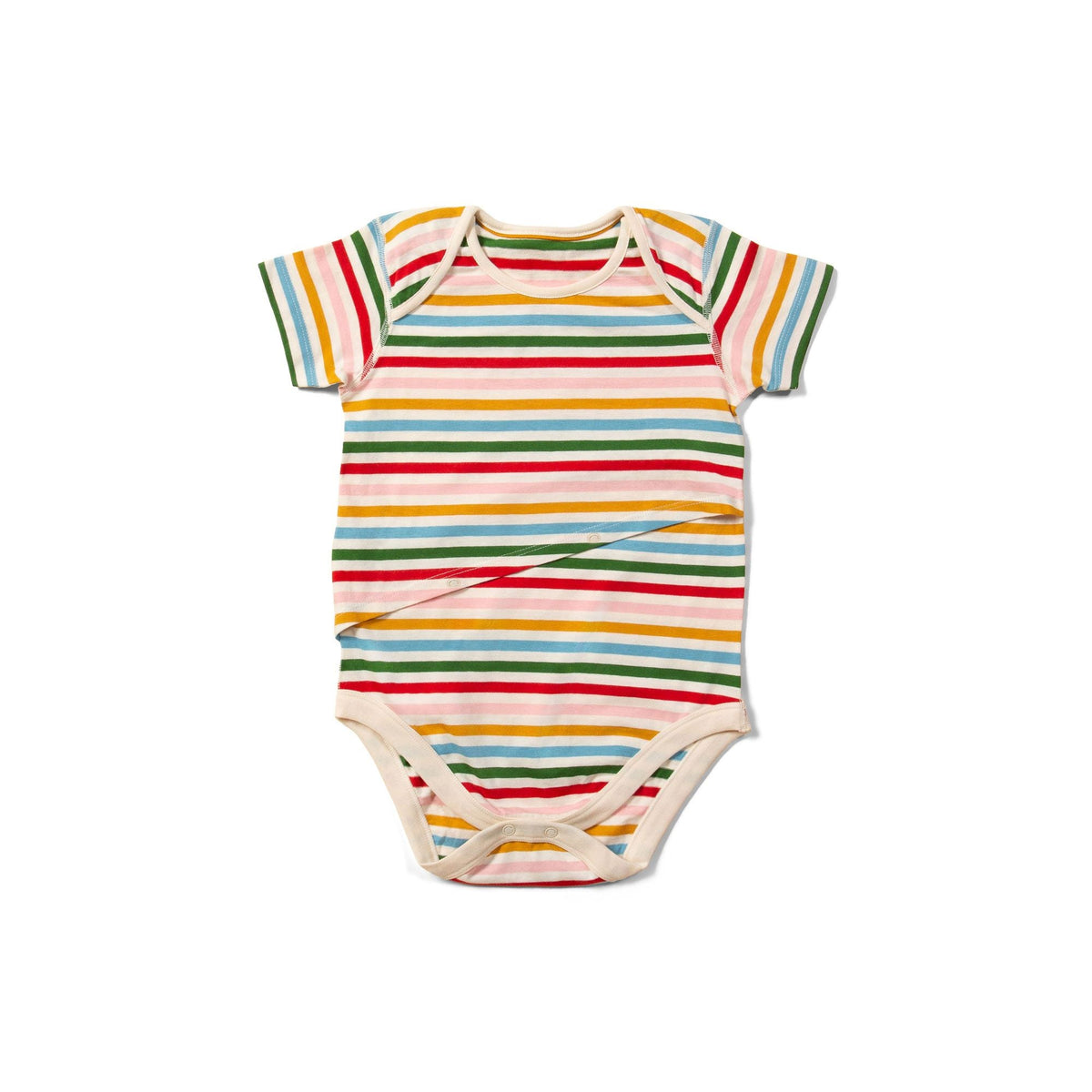 Rainbow Striped Easy Feeding Adaptive Onesie-Little Green Radicals-Modern Rascals