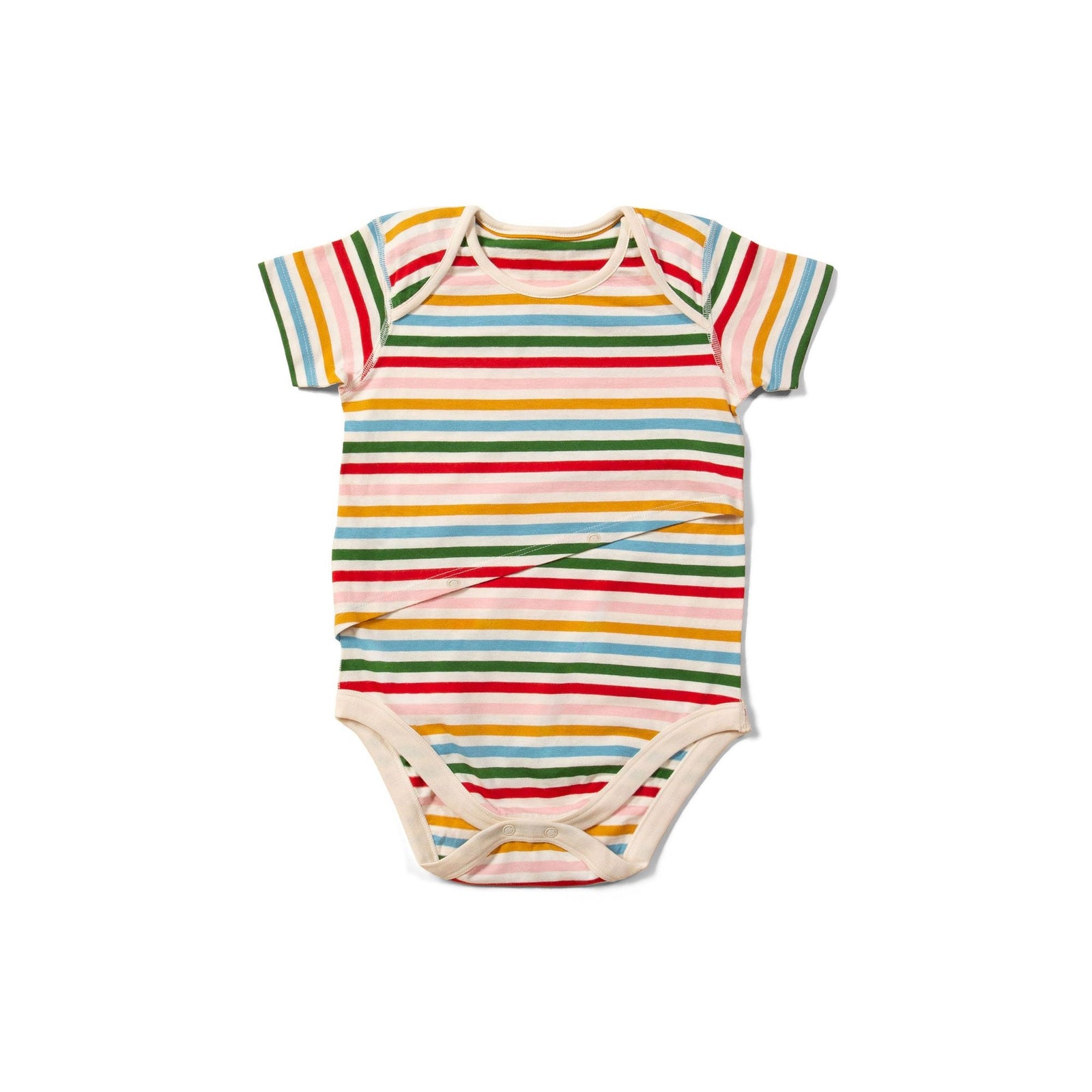 Rainbow Striped Easy Feeding Adaptive Onesie-Little Green Radicals-Modern Rascals
