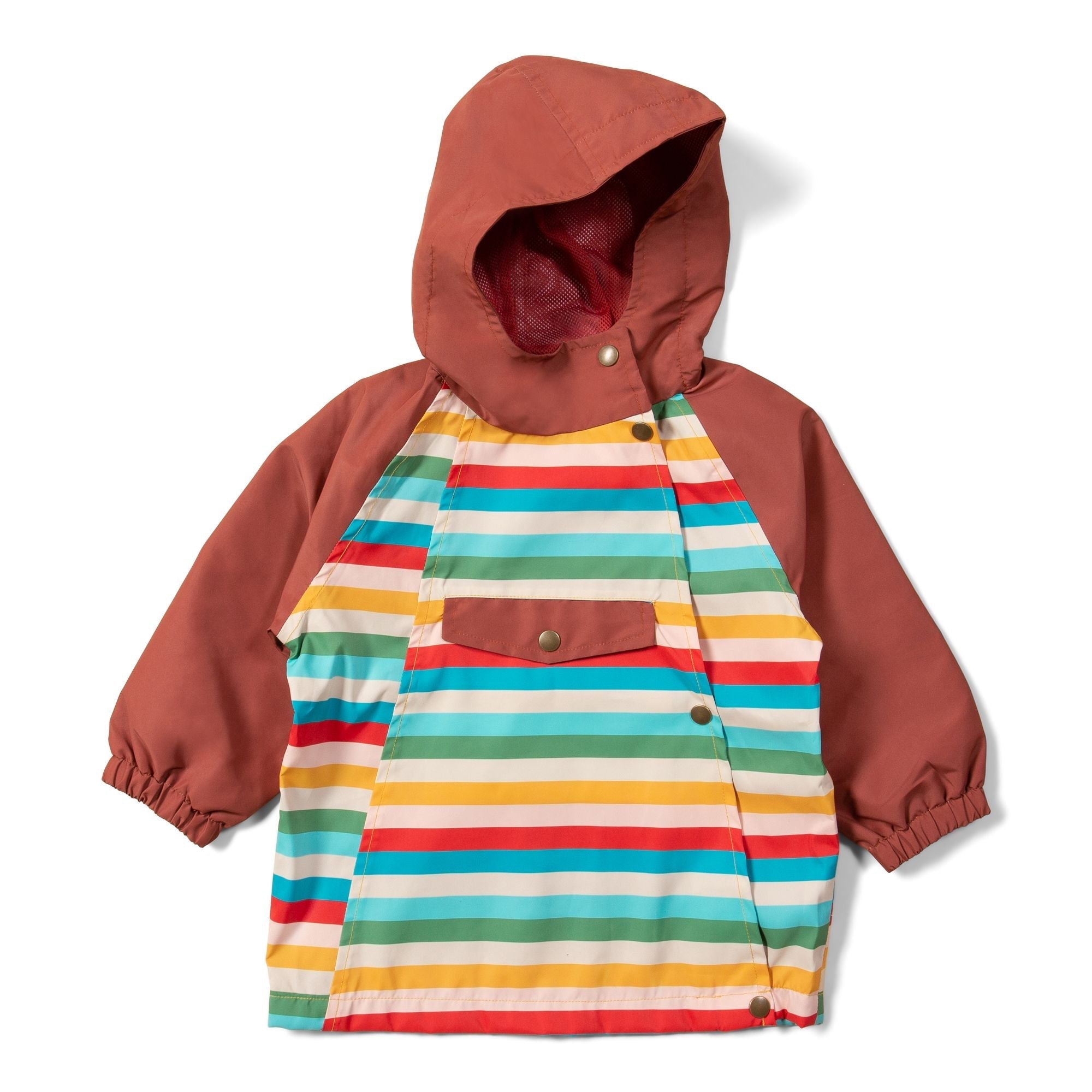 Rainbow Striped Recycled Waterproof Anorak - 2 Left Size 4-5 & 5-6 years-Little Green Radicals-Modern Rascals