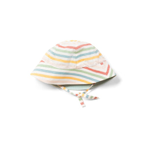 Rainbow Striped Reversible Sunhat - 1 Left Size 5-8 years-Little Green Radicals-Modern Rascals