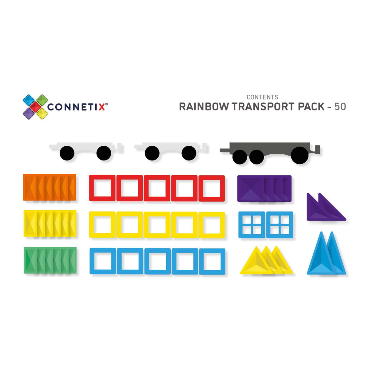 Rainbow Transit Pack - 50 pieces-Connetix-Modern Rascals