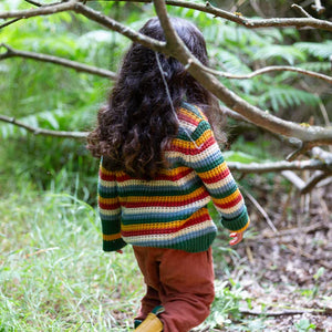 Rainbow Waffle Snuggly Knitted Sweater - 2 Left Size 5-6 & 7-8 years-Little Green Radicals-Modern Rascals