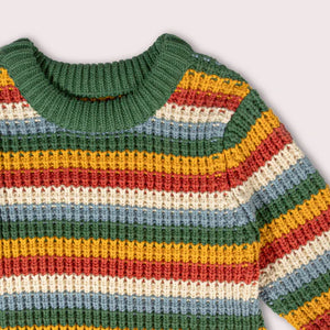 Rainbow Waffle Snuggly Knitted Sweater-Little Green Radicals-Modern Rascals