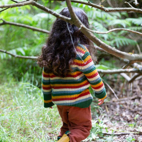 Rainbow Waffle Snuggly Knitted Sweater-Little Green Radicals-Modern Rascals