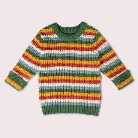 Rainbow Waffle Snuggly Knitted Sweater-Little Green Radicals-Modern Rascals