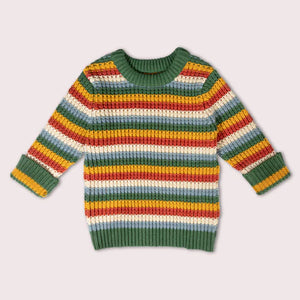Rainbow Waffle Snuggly Knitted Sweater-Little Green Radicals-Modern Rascals