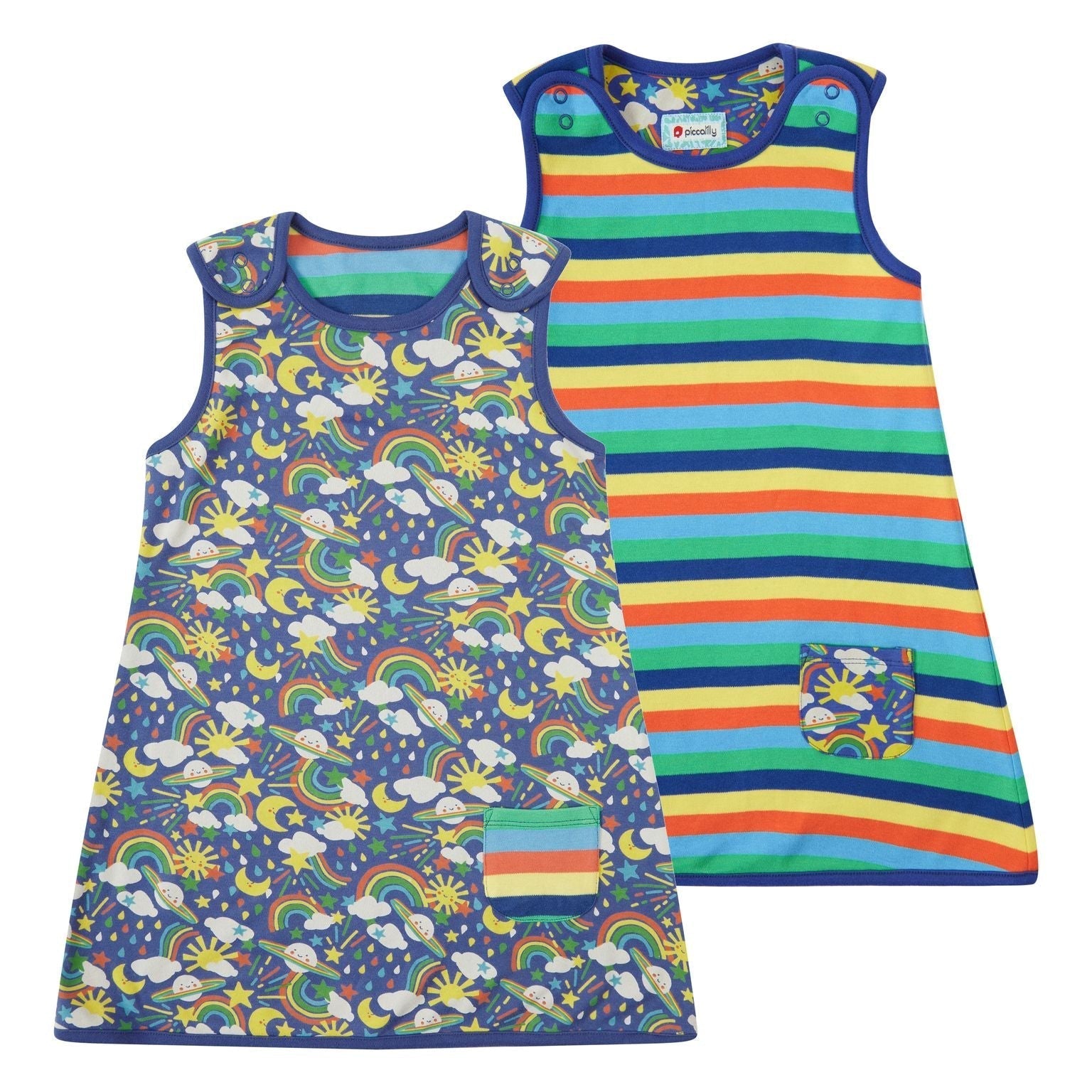 Rainbow Weather Reversible Dress - 1 Left Size 2-3 years-Piccalilly-Modern Rascals