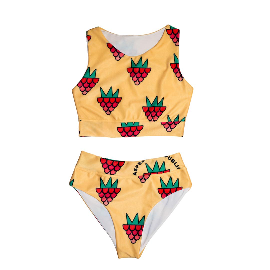 Raspberry Love Yellow 2-Piece Swimsuit-Raspberry Republic-Modern Rascals