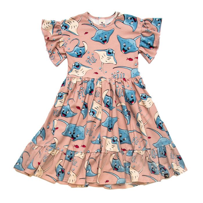 Rays Short Sleeve Dress - 1 Left Size 2-4 years-Mullido-Modern Rascals