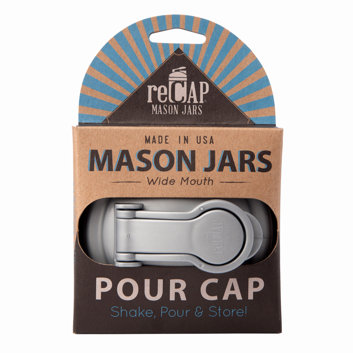 ReCAP Mason Jar Wide Mouth Pour Cap - Silver-ReCAP-Modern Rascals