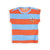 Red / Blue Stripes Boxy Terry Short Sleeve Shirt With Embroidery-CARLIJNQ-Modern Rascals