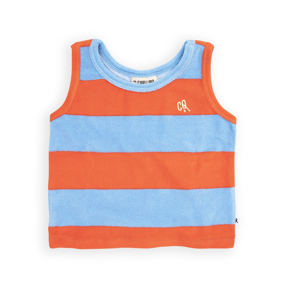 Red / Blue Stripes Terry Tank Top - 2 Left Size 8-10 & 12-14 years-CARLIJNQ-Modern Rascals