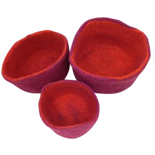 Red Nesting Bowls - 3 pieces-Papoose-Modern Rascals