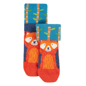 Red Panda Fun Fold Over Socks - 2 Pack-Frugi-Modern Rascals