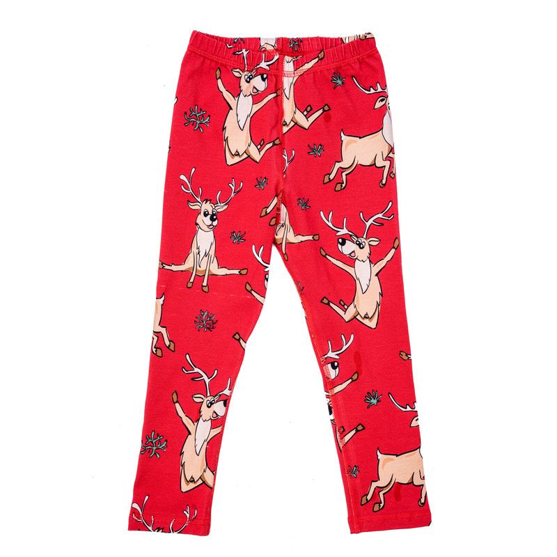 Red Reindeer Leggings - 1 Left Size 4-6 years-Mullido-Modern Rascals