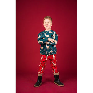 Red Reindeer Sweatpants-Mullido-Modern Rascals