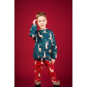 Red Reindeer Sweatpants-Mullido-Modern Rascals