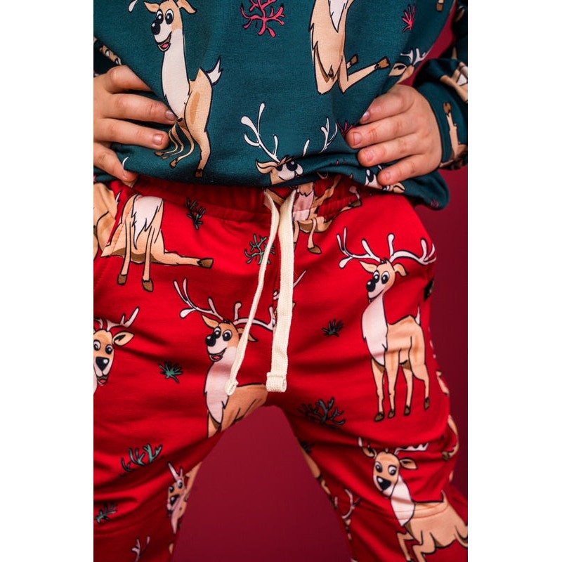 Red Reindeer Sweatpants-Mullido-Modern Rascals