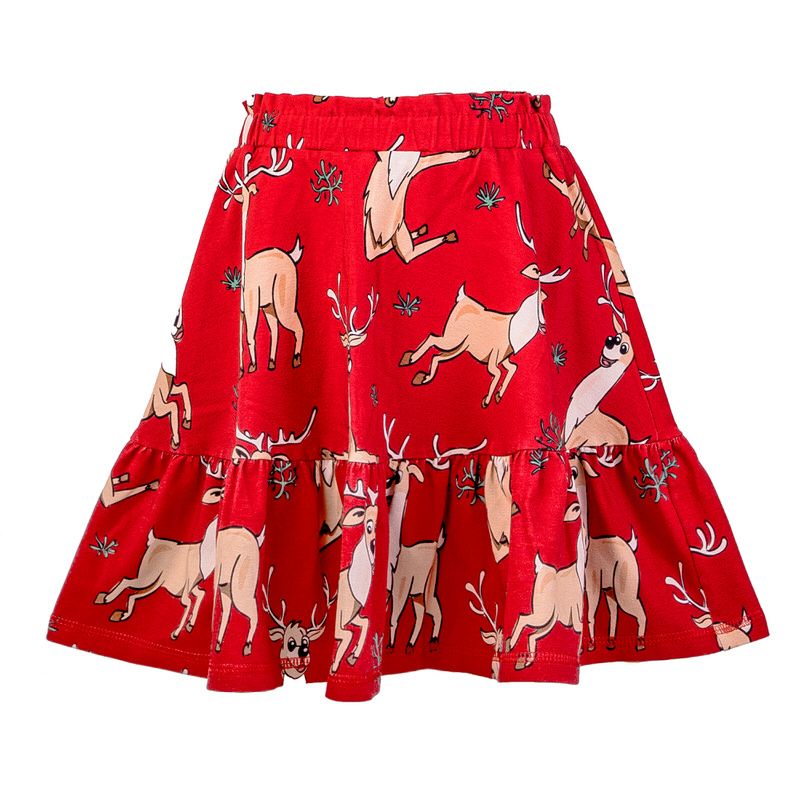 Red Reindeer Twirl Skirt-Mullido-Modern Rascals