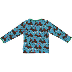 Reindeer Long Sleeve Shirt - Blue Grotto-Smafolk-Modern Rascals