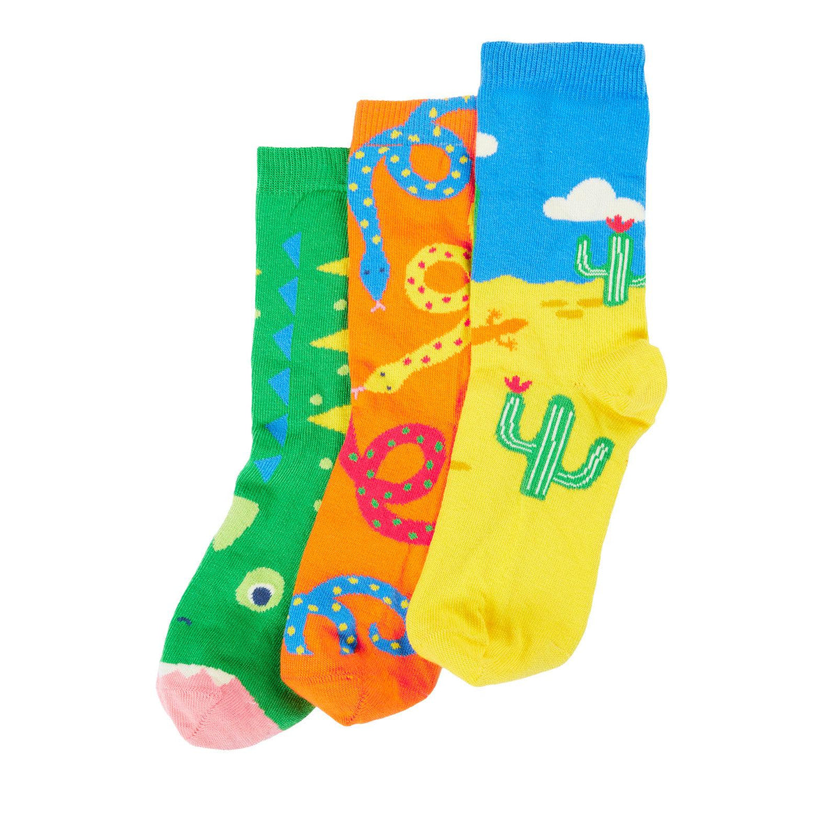 Reptiles Rock My Socks - 3 Pack-Frugi-Modern Rascals
