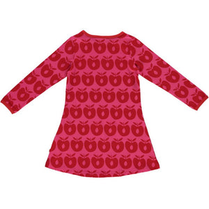 Retro Apples Long Sleeve A-Line Dress in Pink - 2 Left Size 4-5 & 9-10 years-Smafolk-Modern Rascals