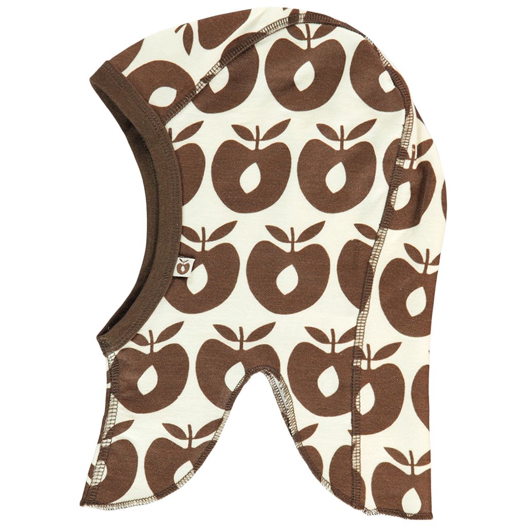 Retro Apples Reversible Hood in Bison - Wool & Bamboo Mix - 1 Left Size 7-8 years-Smafolk-Modern Rascals