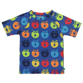 Retro Apples Short Sleeve Rashguard - Blue Lolite - 1 Left Size 2-3 years-Smafolk-Modern Rascals
