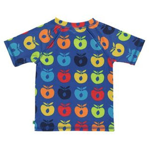 Retro Apples Short Sleeve Rashguard - Blue Lolite - 2 Left Size 2-3 & 9-10 years-Smafolk-Modern Rascals