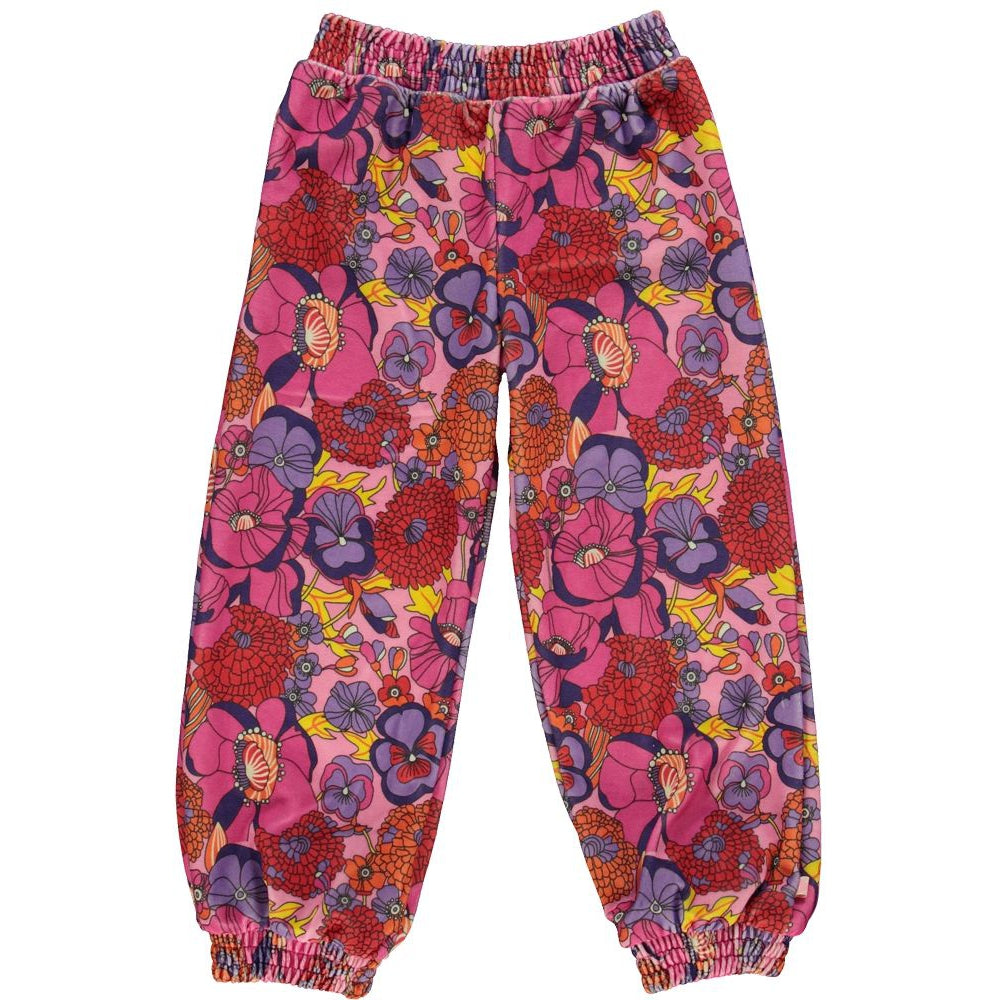 Retro Flowers Velour Trousers - 1 Left Size 4-5 years-Smafolk-Modern Rascals