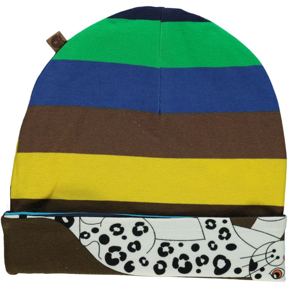 Reversible Beanie in Blue Lolite Stripe - 1 Left Size 2-3 years-Smafolk-Modern Rascals
