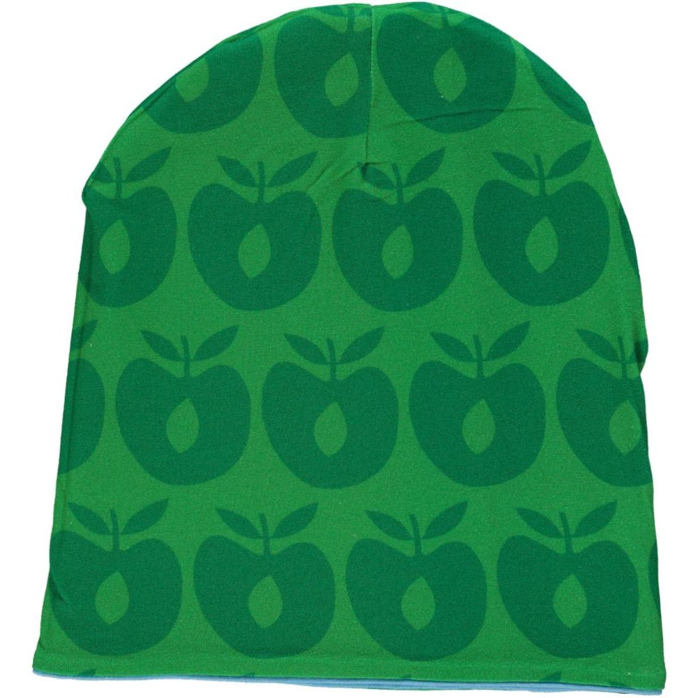 Reversible Beanie With Stripes - Medieval Blue & Retro Apples - 1 Left Size S-Smafolk-Modern Rascals