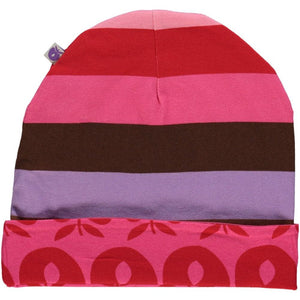 Reversible Beanie With Stripes - Purple Heart & Retro Apples - 2 Left Size S-Smafolk-Modern Rascals