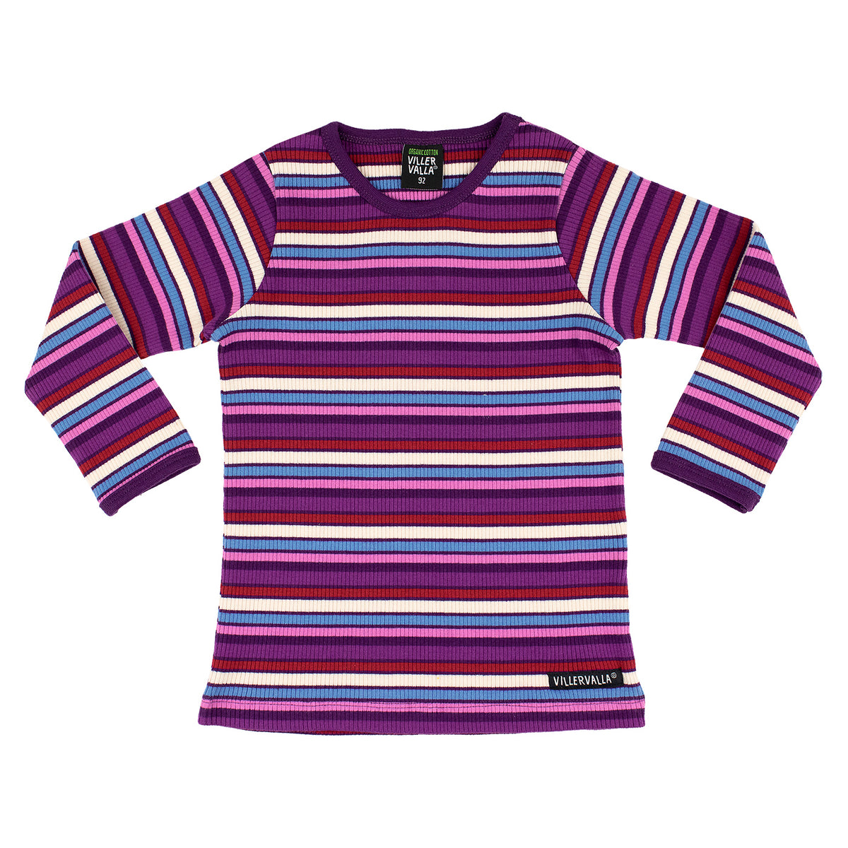 Rib Striped Long Sleeve Shirt in Grape-Villervalla-Modern Rascals