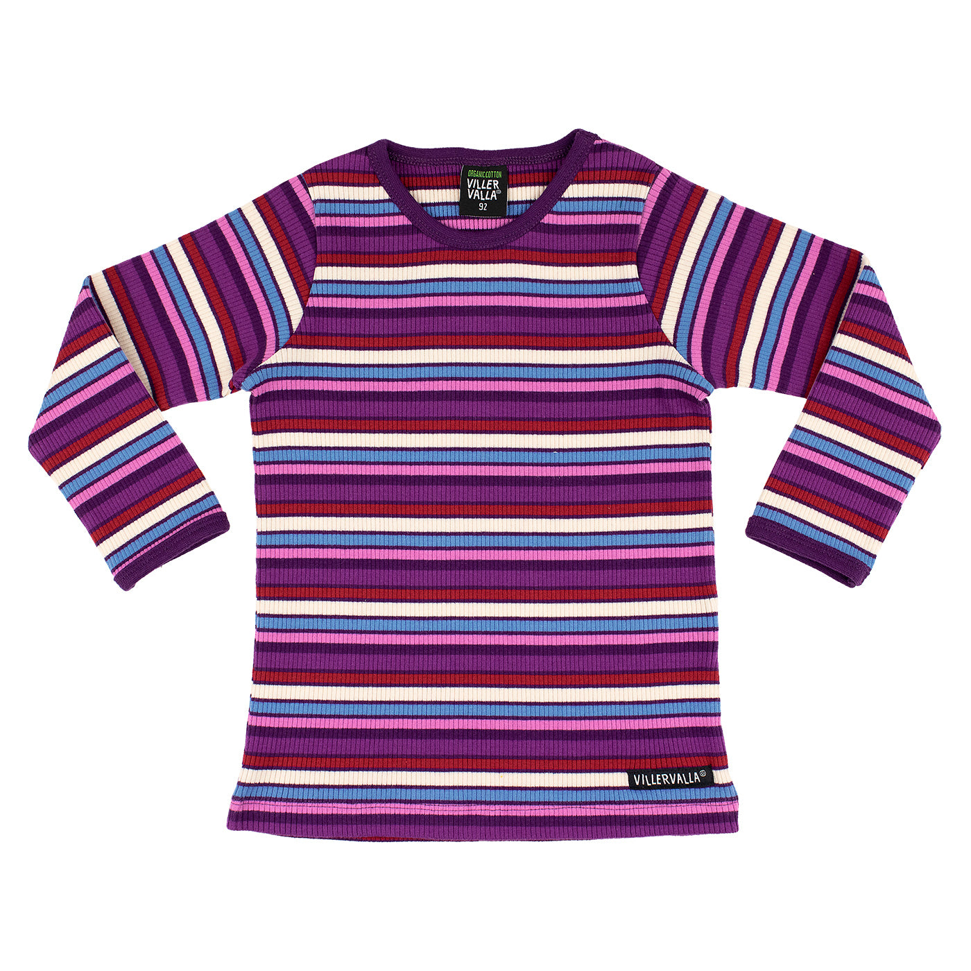 Rib Striped Long Sleeve Shirt in Grape-Villervalla-Modern Rascals