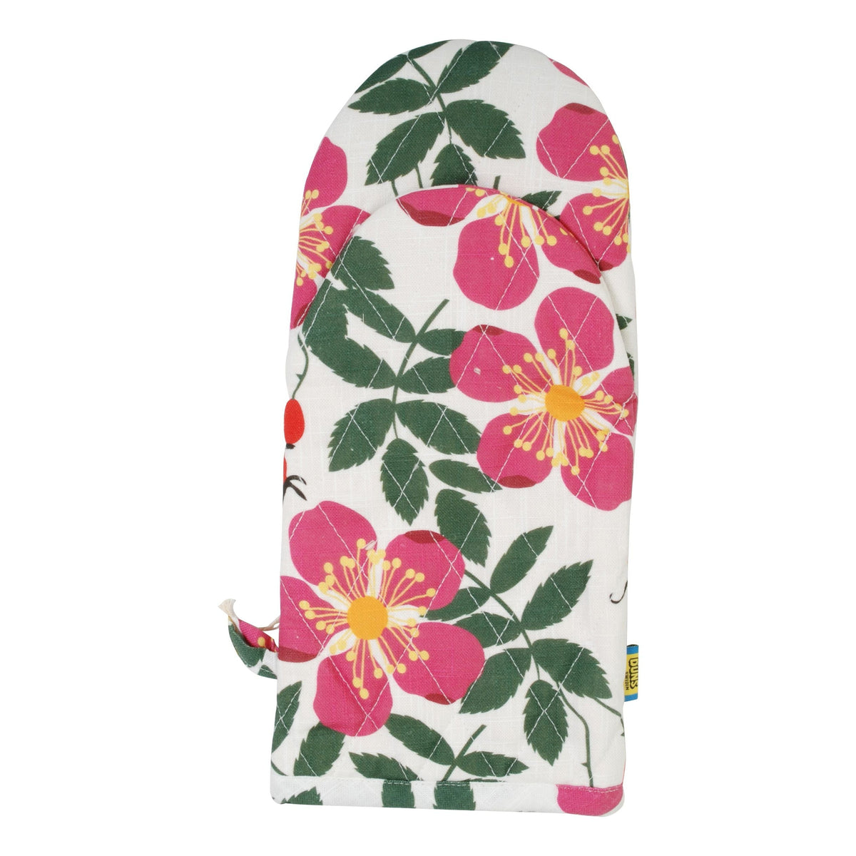 Rosehip Geranium Oven Mitt (single - cotton/linen blend)-Duns Sweden-Modern Rascals