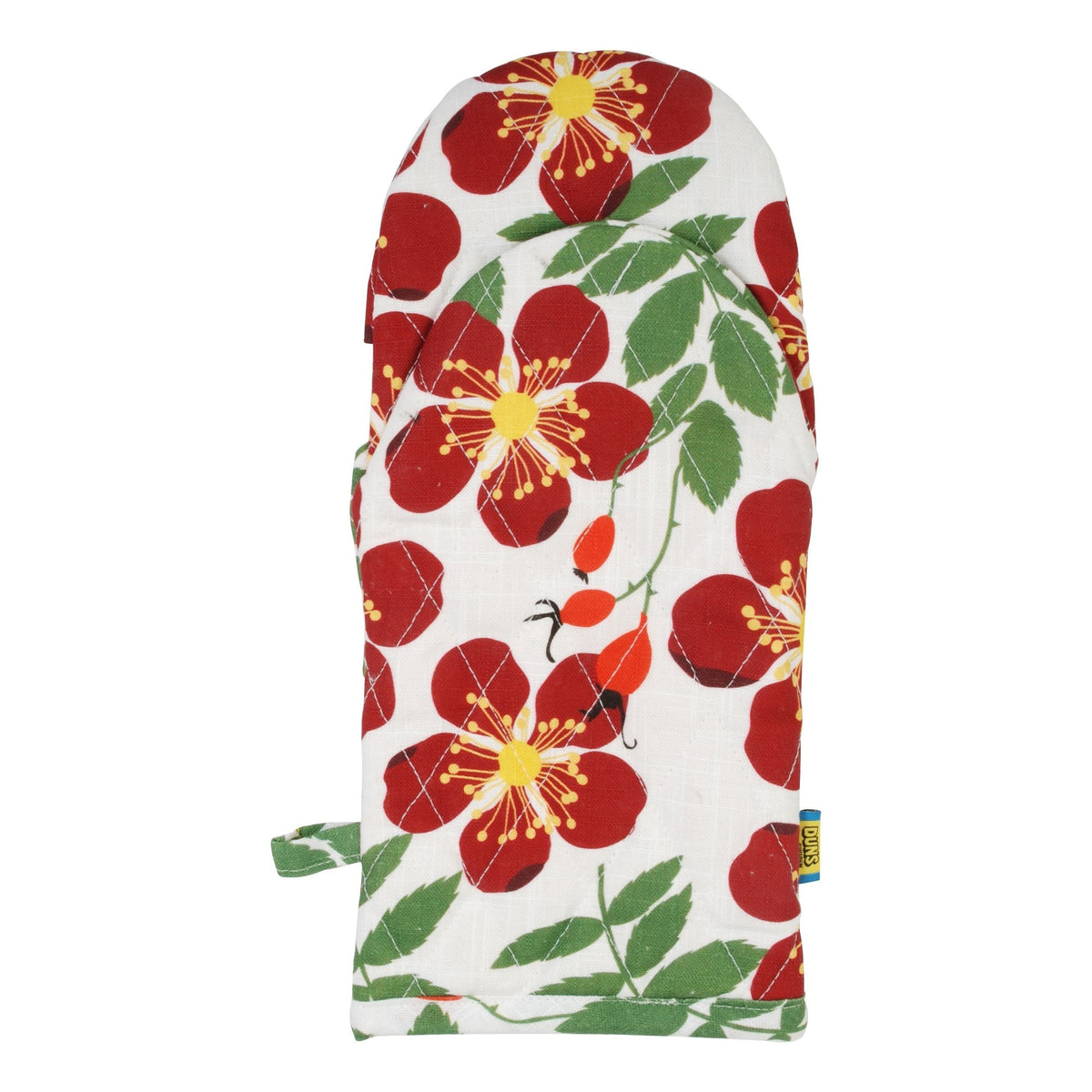 Rosehip Red Oven Mitt (single - cotton/linen blend)-Duns Sweden-Modern Rascals